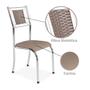 Imagem de Kit 6 Cadeiras para Cozinha Belize Cromado/Bege 7077 - Wj Design