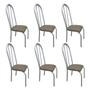 Imagem de Kit 6 Cadeiras para Cozinha Requinte Branco/Bege - Wj Design