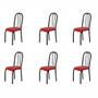 Imagem de Kit 6 Cadeiras Para Mesa De Jantar 104 Preto/Vermelho