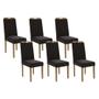 Imagem de Kit 6 Cadeiras Sala Jantar 2CAD152EA 6 Un Eucalipto/Suede Preto A038 - Kappesberg