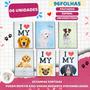 Imagem de Kit 6 Cadernos Love acessórios escolar Pets Capa Dura