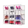 Imagem de Kit 6 caixa sapateira empilhavel organizador dobravel guarda roupa sapatos tenis box quarto closet lavanderia