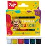 Imagem de Kit 6 Caixas de Tempera Guache Tinta Para Pintura Escolar com 6 Cores com 15 ML Cada