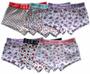 Imagem de Kit 6 Calcinhas Box Boxer Infantil Estampada Cotton Algodão