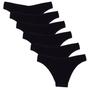 Imagem de  Kit 6 Calcinhas Fio Dental Sem Costura Poliamida Huxter Preto
