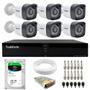 Imagem de Kit 6 Câmeras Bullet Tudo Forte TF 2020 B Full HD 1080p com Visão Noturna 20M Proteção IP66 + DVR Tudo Forte TFHDX 3308 8 Canais + HD 2TB Skyhawk