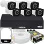 Imagem de Kit 6 Câmeras de Segurança Full hd Dvr intelbras full hd 8ch mhdx c/hd