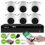 Imagem de Kit 6 Câmeras Dome Infra VHD 1120 D G7 Intelbras 20m + DVR 8 canais MHDX 1308 Detecção Inteligente de Movimento