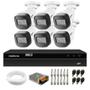 Imagem de Kit 6 Câmeras Intelbras VHD 1130 B HD 720p Bullet Visão Noturna 30m Resistente à Chuva IP67 + DVR 8 canais MHDX 1308 Detecção Inteligente de Movimento