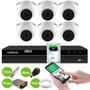 Imagem de Kit 6 Câmeras Intelbras VHD 1220 D G7 Dome Full HD com Visão Noturna de 20m Multi HD + DVR Intelbras MHDX 1208 8 Canais + HD SkyHawk 2TB