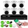 Imagem de Kit 6 Câmeras Intelbras VHD 1220 D G7 Dome Full HD com Visão Noturna de 20m Multi HD + DVR Intelbras MHDX 1308 8 Canais