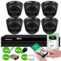 Imagem de Kit 6 Câmeras Intelbras VHD 1220 Dome Black Full HD 1080p Visão Noturna 20m + DVR Intelbras MHDX 1208 8 Canais Multi HD 2TB