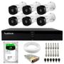 Imagem de Kit 6 Câmeras Intelbras VHL 1120 B HDCVI Lite HD 720p Lente 3.6mm Visão Noturna 20m IP66 + Dvr Tudo Forte TFHDX 3308 8 Canais + HD 1TB BarraCuda