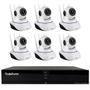 Imagem de Kit 6 Câmeras Robô IP Wifi HD 720p Sem Fio Com áudio e Visão Noturna Tudo Forte + DVR Gravador de Vídeo Tudo Forte TFHDX 3304 4 Canais