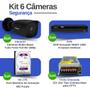 Imagem de Kit 6 Câmeras Tudo Forte Bullet TF 2020 B Black Full HD 1080p Lente 2.8mm Visão Noturna 20M IP66 + DVR Intelbras MHDX 1208 8 Canais + HD 1TB Purple