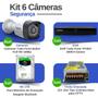 Imagem de Kit 6 Câmeras Tudo Forte TF 1220 B Full HD 1080p Bullet com Visão Noturna 20M Proteção IP66 + DVR Tudo Forte TFHDX 3308 8 Canais + HD SkyHawk 1TB