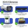 Imagem de Kit 6 Câmeras Tudo Forte TF 2020 B Full HD 1080p Bullet Visão Noturna 20M Proteção IP66 + DVR Intelbras MHDX 3008-C 8 Canais + HD 1TB Barracuda