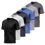 Imagem de Kit 6 Camisetas Masculina Dry Manga Curta Proteção UV Slim Fit Básica Academia Treino Fitness