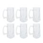 Imagem de Kit 6 Caneca De Vidro 400ml Robusta Alça Cerveja Chopp Bebidas Temperatura Ideal Zero Grau Freezer Transparente