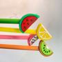 Imagem de Kit 6 canetas de gel frutas papelaria criativa para escritório/escola