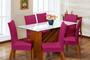 Imagem de Kit 6 Capas de Cadeira Violeta  pra 6 Lugares Lisa Cozinha - Malha Gel
