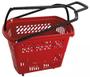 Imagem de KIT 6 Cestas Cestinhas Carrinho Compras Com Rodas Rodinhas 30Lts