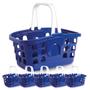 Imagem de Kit 6 Cestas de Compras Supermercado Cestinha Farmácia Azul
