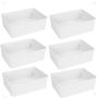 Imagem de Kit 6 Cesto Multiuso Decorativo Branco 19X13,5X6,5Cm