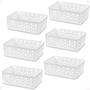 Imagem de Kit 6 Cesto Organizador Multiuso P 19X13,8X6,5Cm Branco