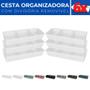 Imagem de Kit 6 Cesto Organizador Rattan c/ Divisória Removível 34x11