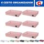 Imagem de Kit 6 Cesto Organizador Rattan Multiuso Armário Gaveta Lavanderia G (34x25)