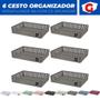 Imagem de Kit 6 Cesto Organizador Rattan Multiuso Armário Gaveta Lavanderia G (34x25)