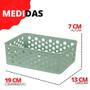 Imagem de Kit 6 Cesto Organizador Rattan Multiuso Armário Gaveta Lavanderia P (19x13)