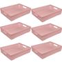 Imagem de Kit 6 Cestos Organizadores Juta A3 11,5L Rosa 45x32x9,5 Cm