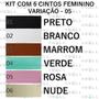 Imagem de Kit 6 Cinto Feminino Fininho De Fivela Dourada Básico - CF03