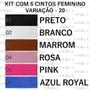 Imagem de Kit 6 Cinto Feminino Fininho De Fivela Dourada Básico - CF03