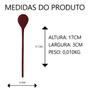 Imagem de Kit 6 Colher de pau para suco 17cm pequena madeira maciça