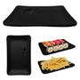 Imagem de Kit 6 Colheres para Sopas e Molhos Preta + 6 Travessas Prato para Sushi 18 X 11 Cm Melamina