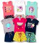 Imagem de Kit 6 Conjunto Infantil Feminino Roupa de Verão Menina