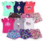 Imagem de Kit 6 Conjunto Infantil Feminino Roupa de Verão Menina