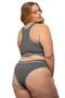 Imagem de Kit 6 Conjunto Plus Size Fitness Top Nadador Sem Bojo Calcinha Tanga Cintura Alta Ginástica Moda Feminina Academia Fem