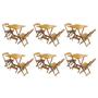 Imagem de Kit 6 Conjuntos de Mesa Dobravel com 2 Cadeiras de Madeira 70x70 Ideal para Bar e Restaurante - Mel
