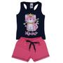 Imagem de Kit 6 Conjuntos Infantil Menina Blusas Regatas e Shorts Lisos