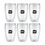 Imagem de Kit 6 Copo Térmico Parede Dupla de Vidro Borossilicato 450ml Grande Transparente UZ