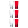 Imagem de Kit 6 Copos 320ML 3 Vermelho e  3 Transparente Drink Suco