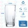 Imagem de Kit 6 Copos 320ML 3 Vermelho e  3 Transparente Drink Suco