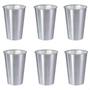 Imagem de Kit 6 Copos 500 ML Label  Plástico imita Inox 14x8,5cm Leve Prático Multiuso