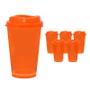 Imagem de Kit 6 Copos Cristal Mug Laranja Neon 320Ml Plástico