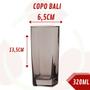 Imagem de Kit 6 Copos de Vidro 320ML 3 Transparente e 3 Cinza Drink Suco