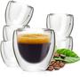 Imagem de Kit 6 Copos de Vidro Duplo 80ml  Kit copo parede dupla café chá conjunto 